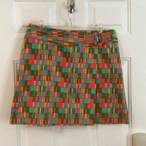 Multi coloured golf skort